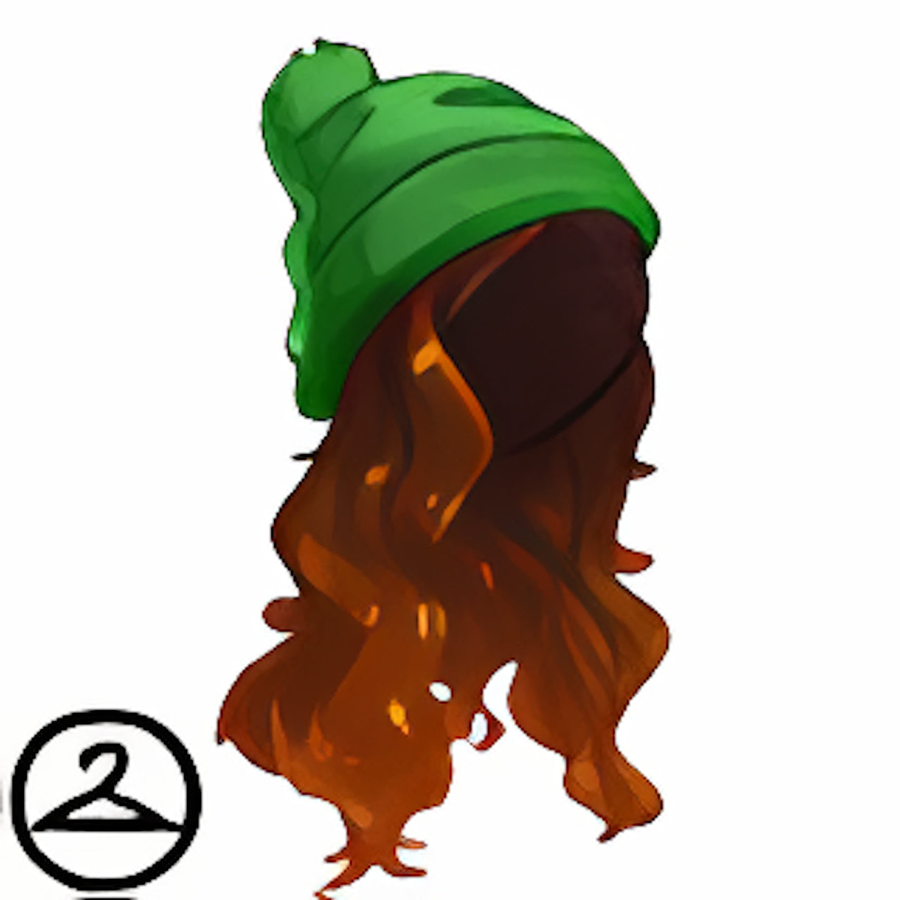 Dyeworks Green: Maraquan Fall Beanie Long Curly Wig