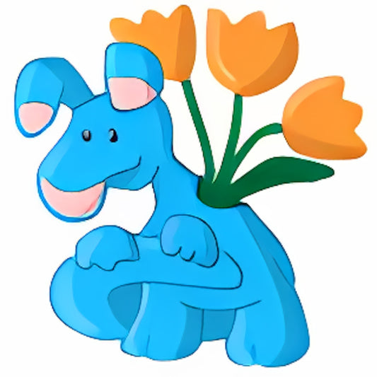 Blue Blumaroo Flower Vase