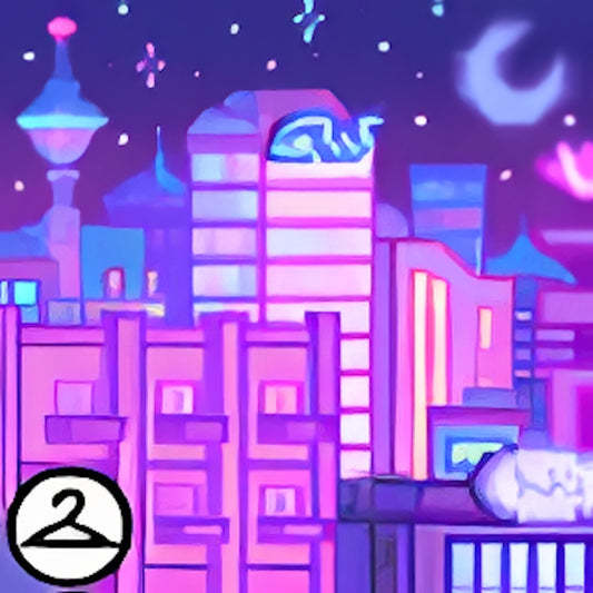Pixel Habbo Hotel City Pop Landscape Background