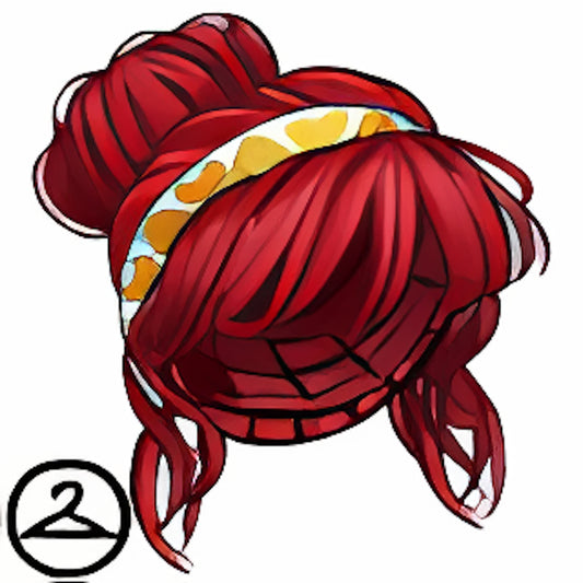 Dyeworks Red: Baby Bun with Heart Headband