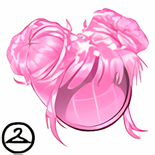 Dyeworks Pink: Baby Starry Space Buns Wig