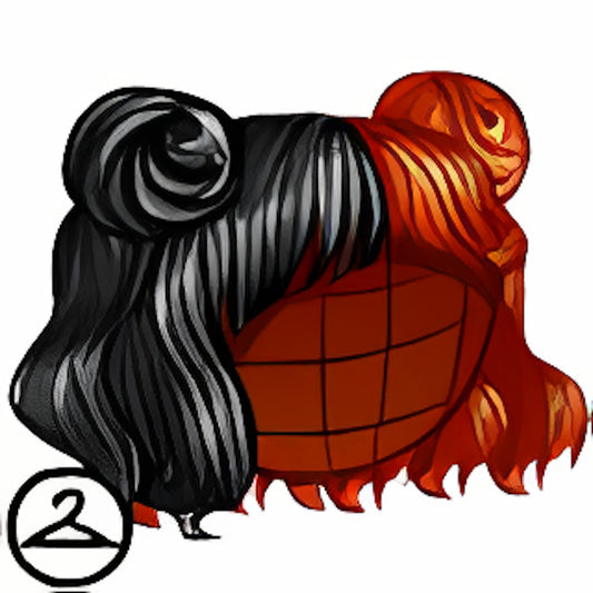 Orange & Black Split Dye Buns Wig