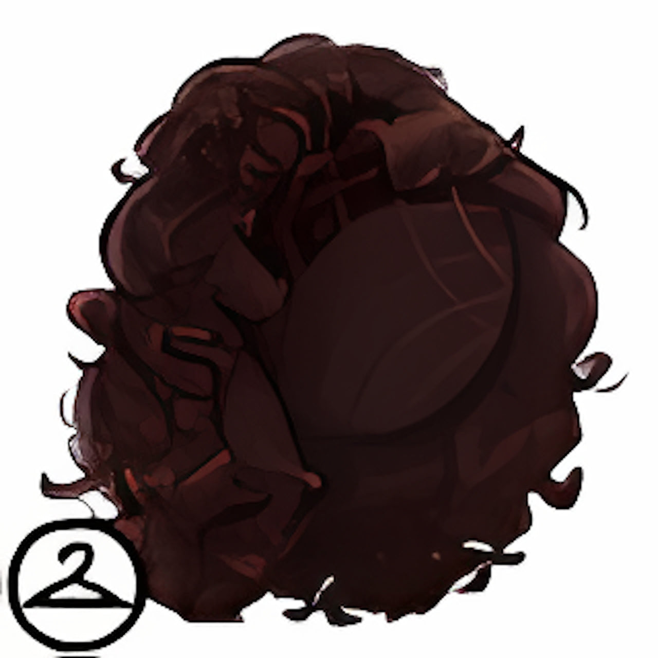 Dark Brown Curly Bobbed Wig