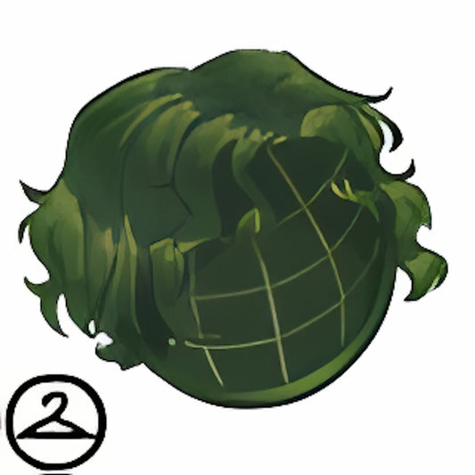 Short Green Curtained Wig