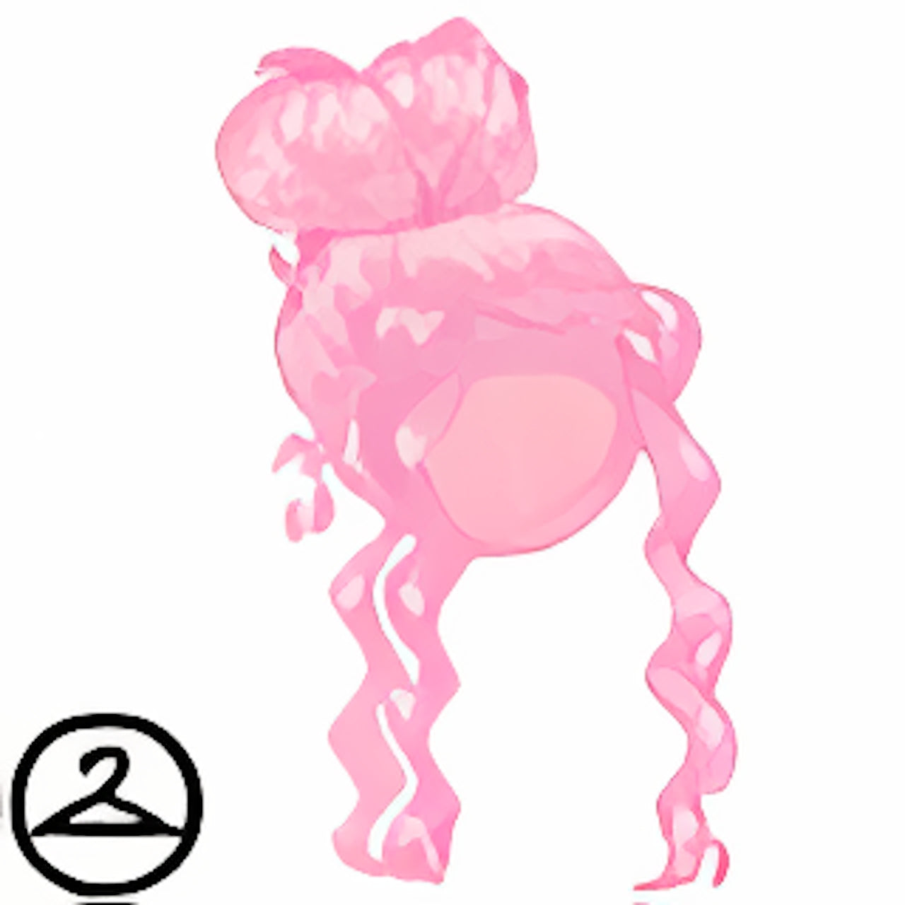 Maraquan Pink Heart Bun Wig