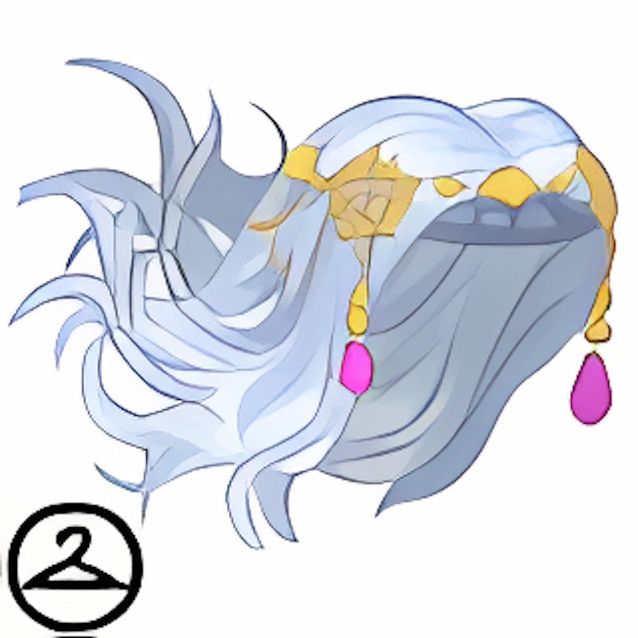 Dyeworks White: Maraquan Wig with Ocean Jewels