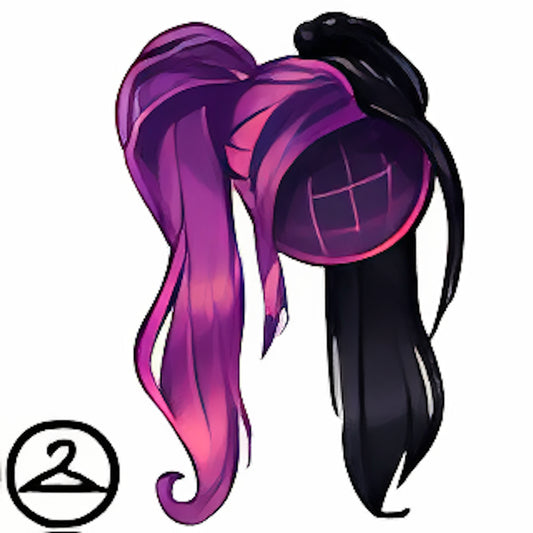 Purple & Black Ponytails Wig