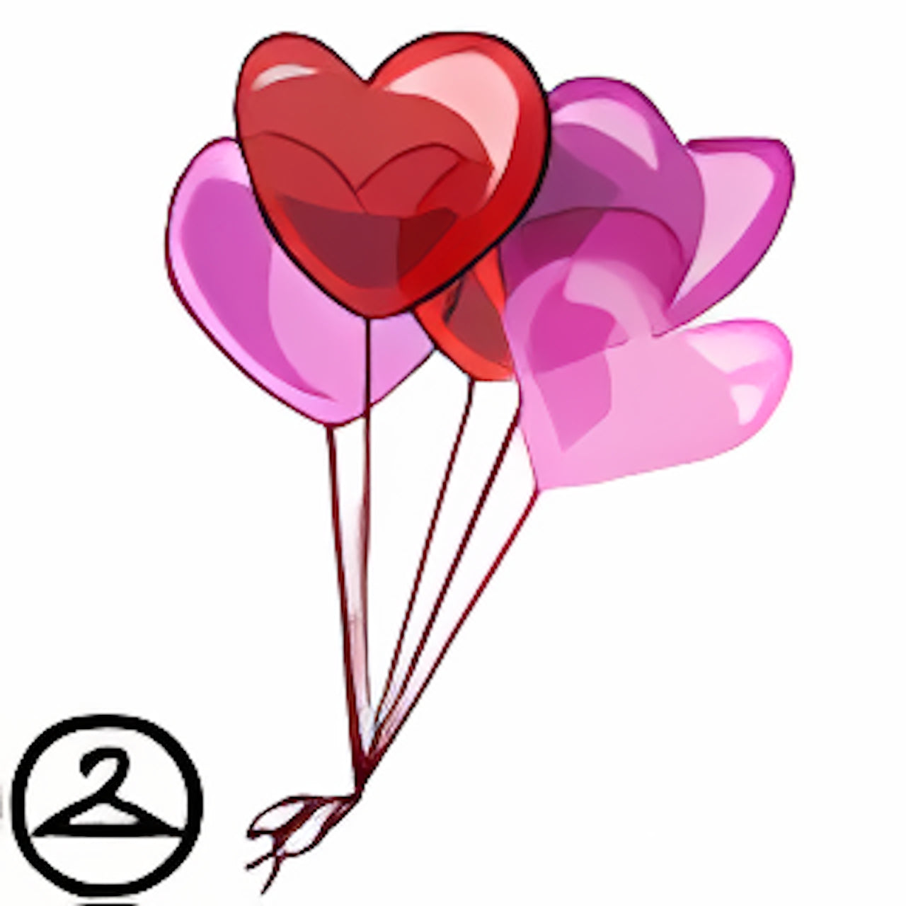 Shiny Bunch of Heart Balloons