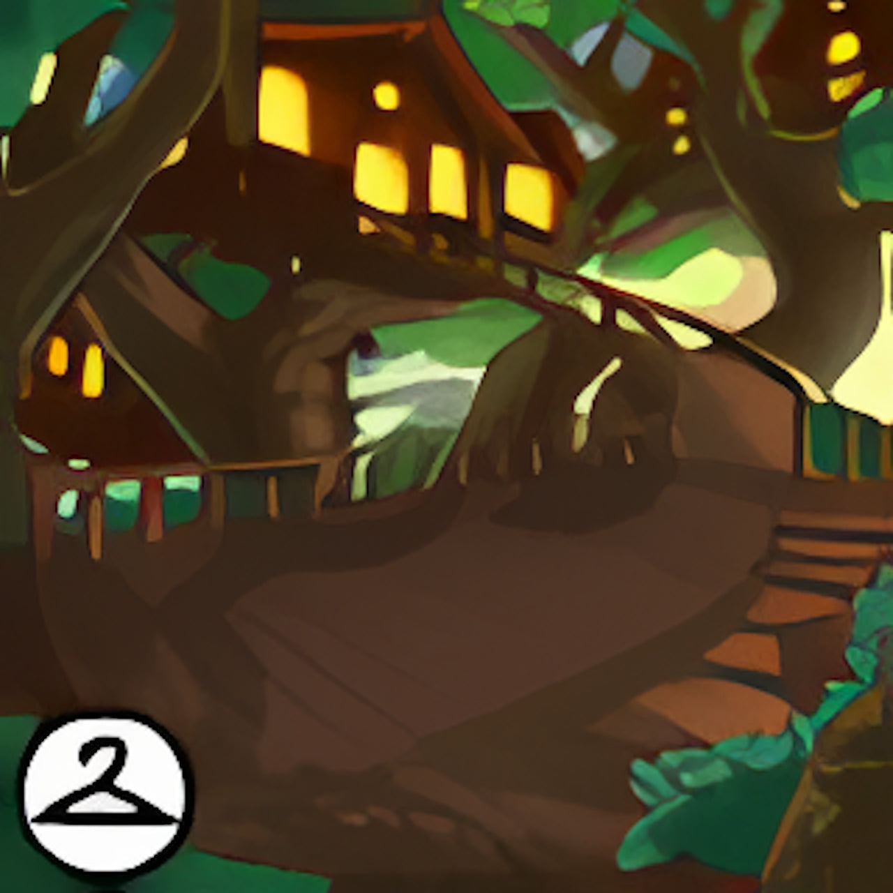 Premium Collectible: Lighted Tree House Background