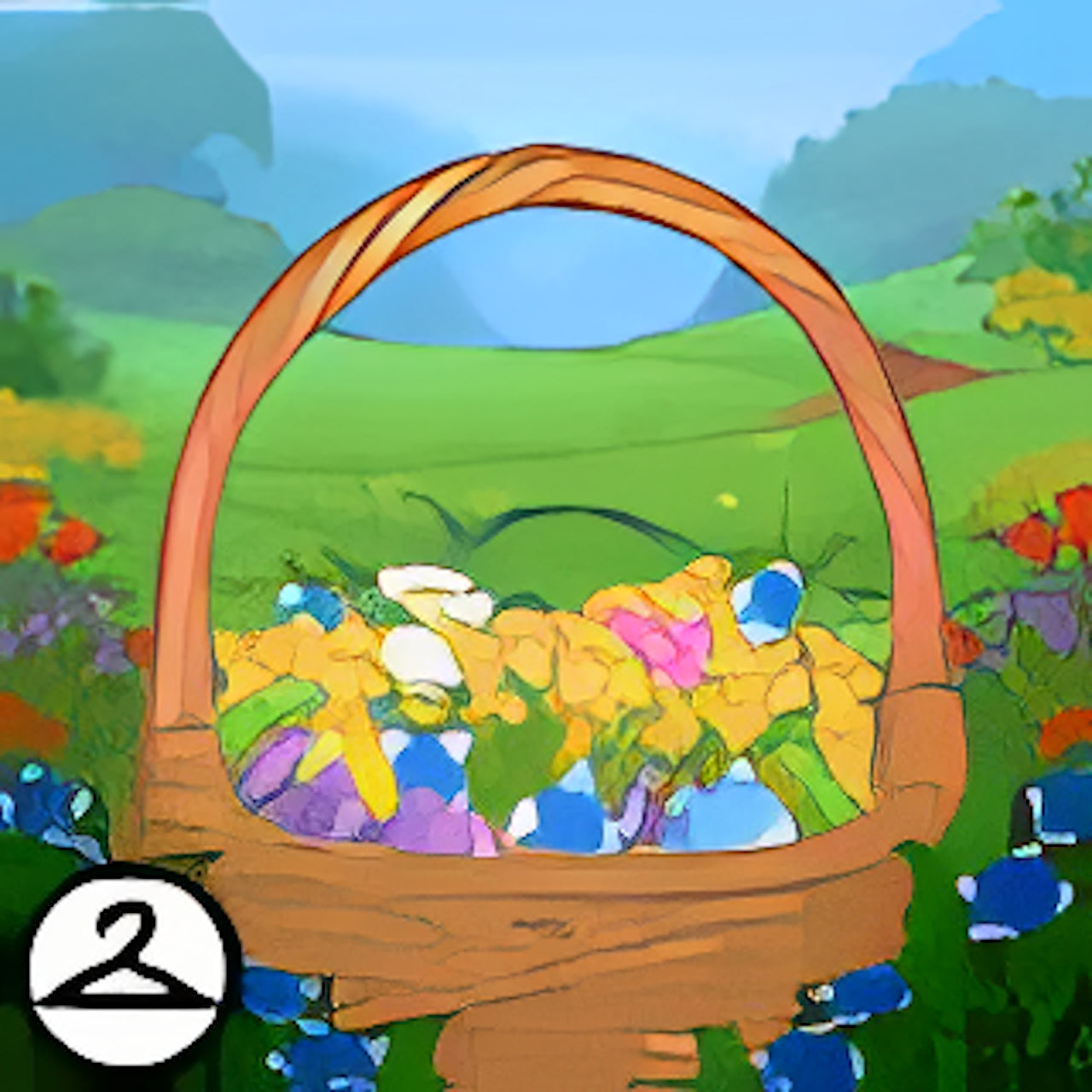 Baby in an Easter Basket Background