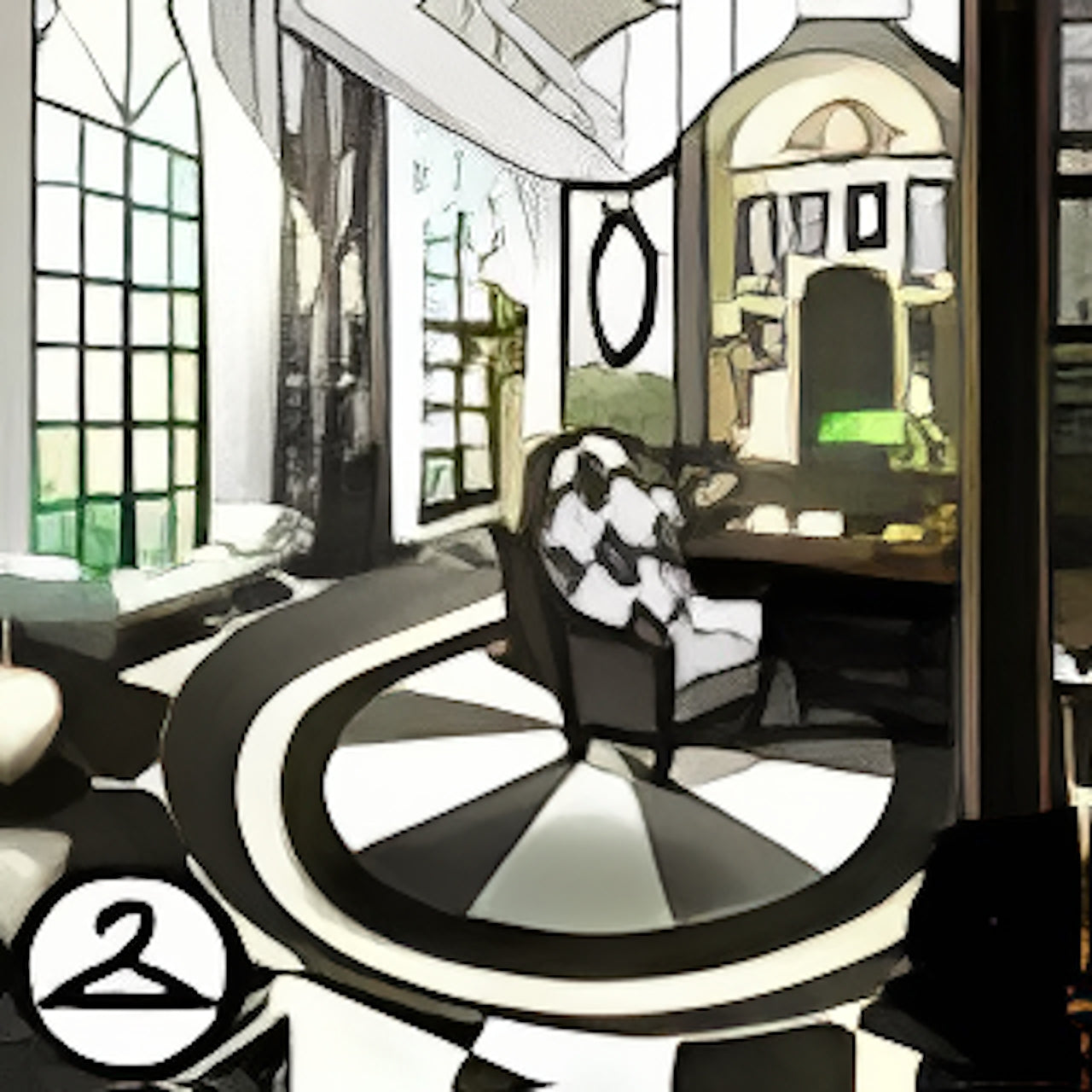 Black And White Sitting Room