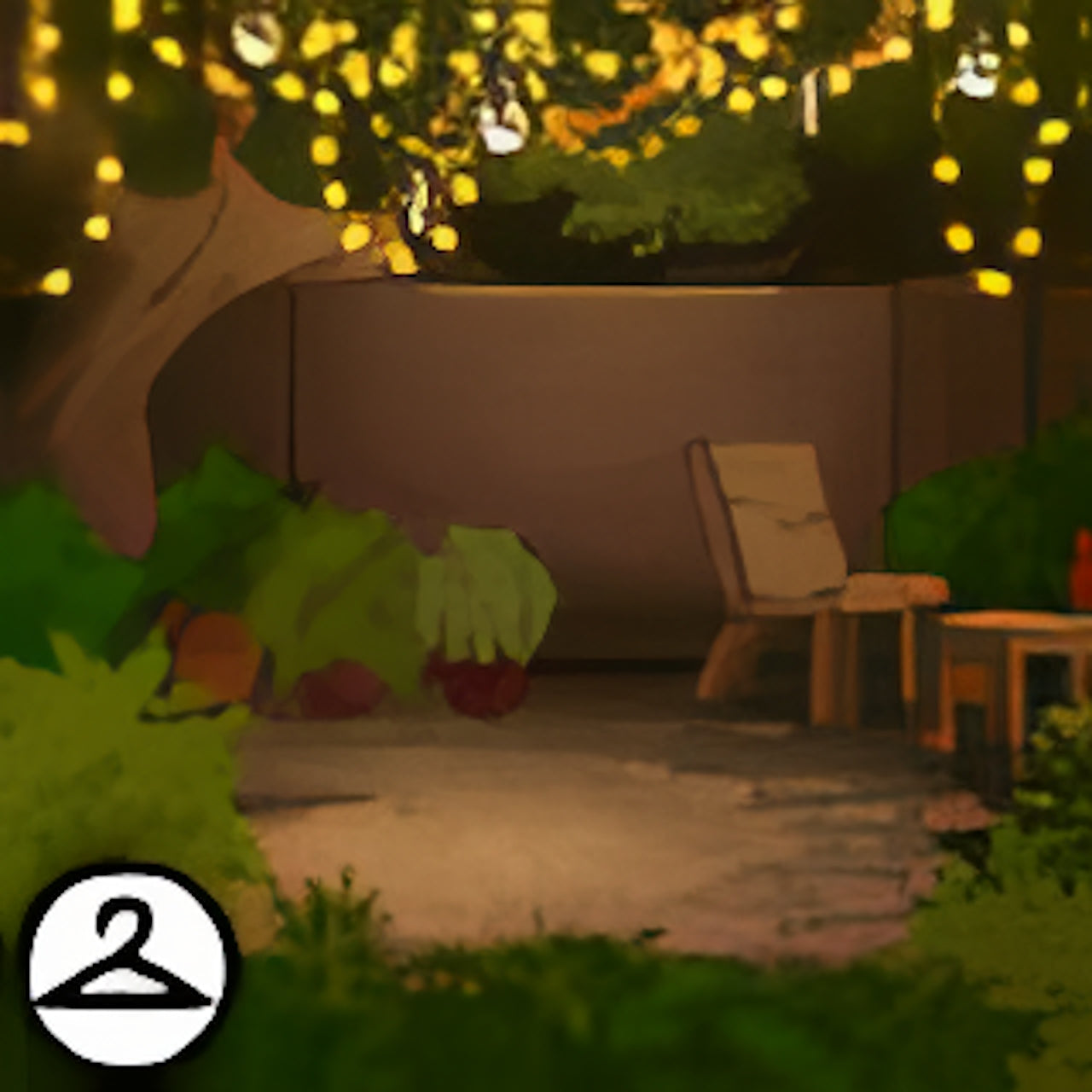 Premium Collectible: Dreamy Garden Patio Background