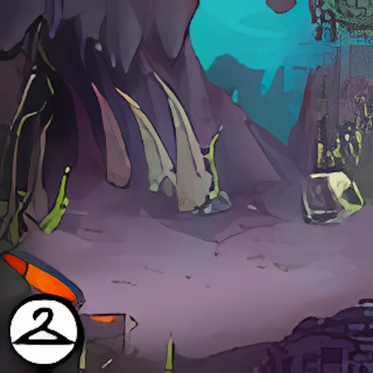 Eerie Underwater Grotto Background