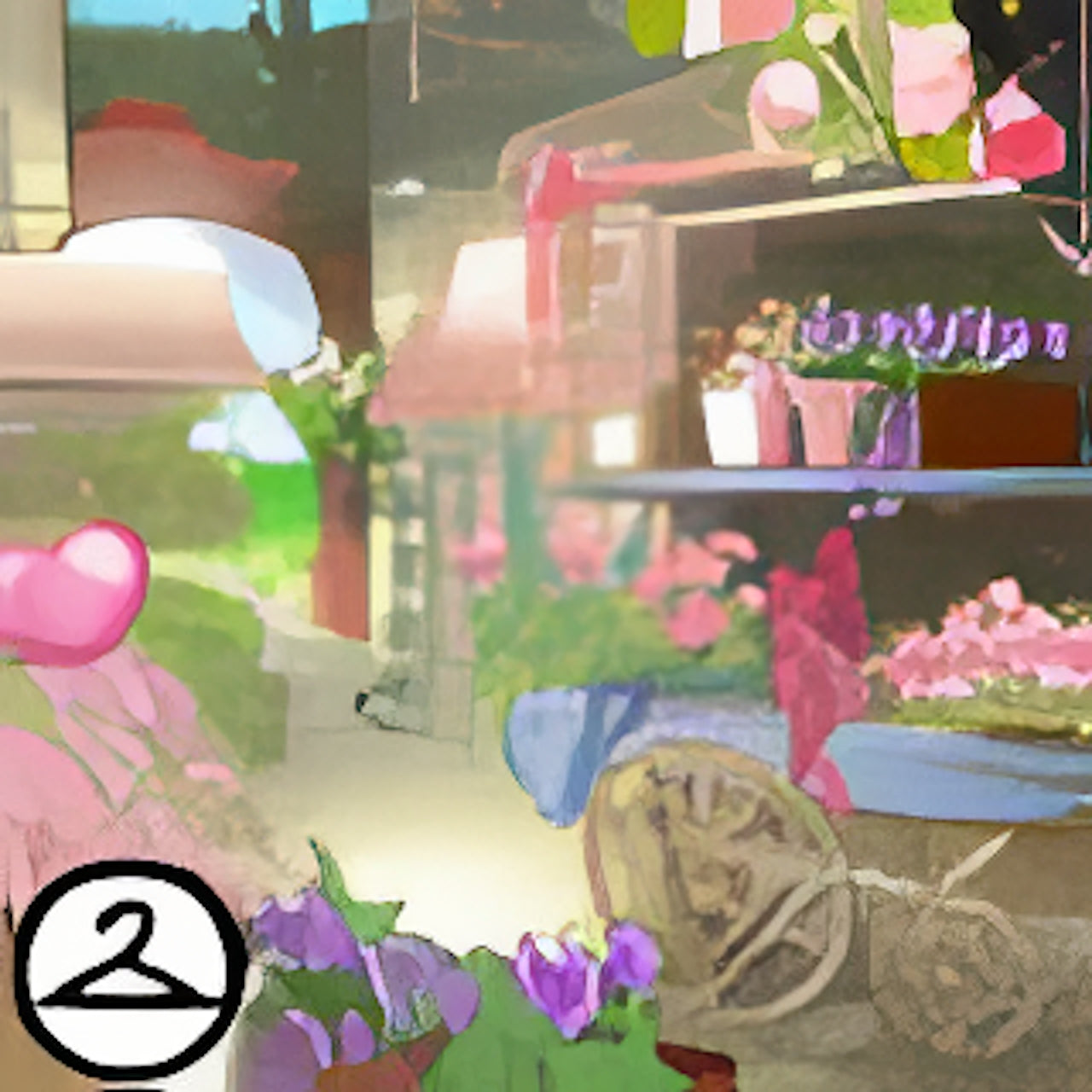 Vintage Valentine Flower Vendor Background