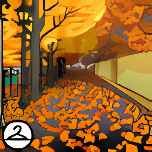 Golden Leaf Lined Street Background