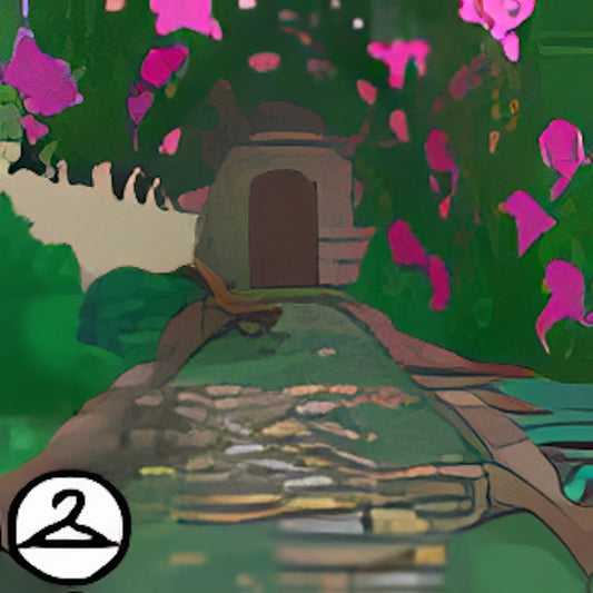 Lonely Garden Path Background