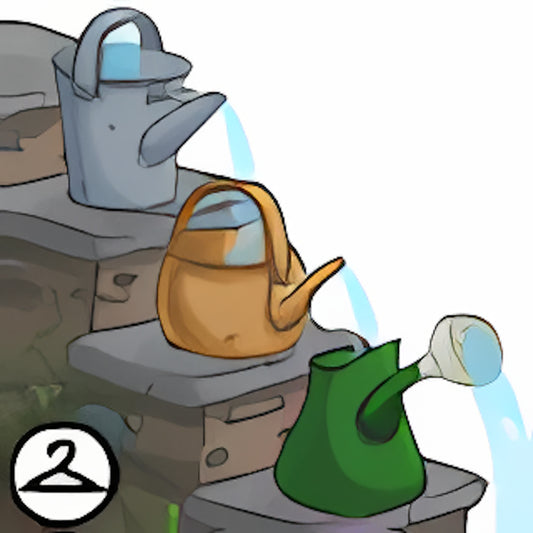 Watering Can Stair Fountain