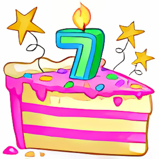 7th Birthday Cake Slice #1