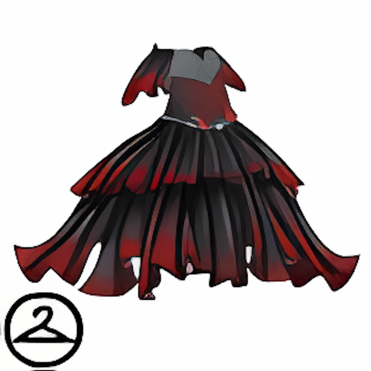 Dyeworks Black: Maraquan Peach Ruffled Gown