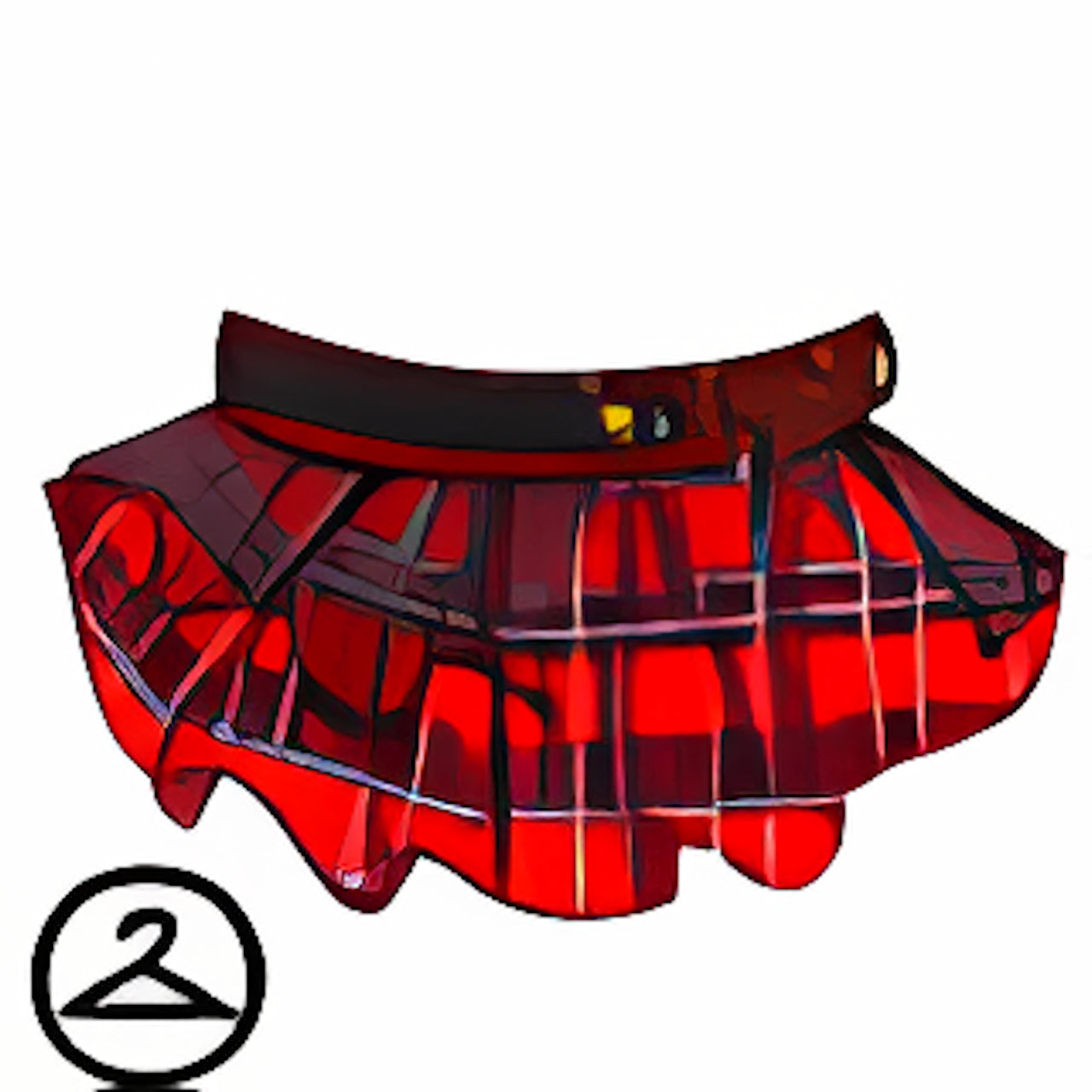 Red & Black Frilly Plaid Skirt