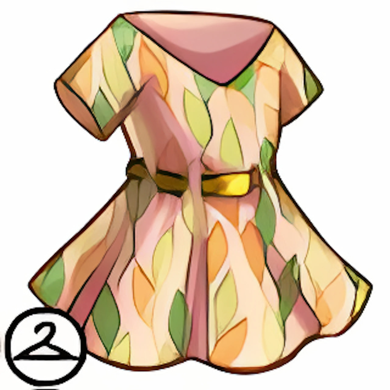 Belted Leaf Dress
