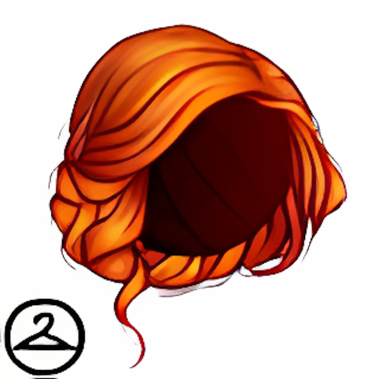 Dyeworks Red: Curled Updo Wig