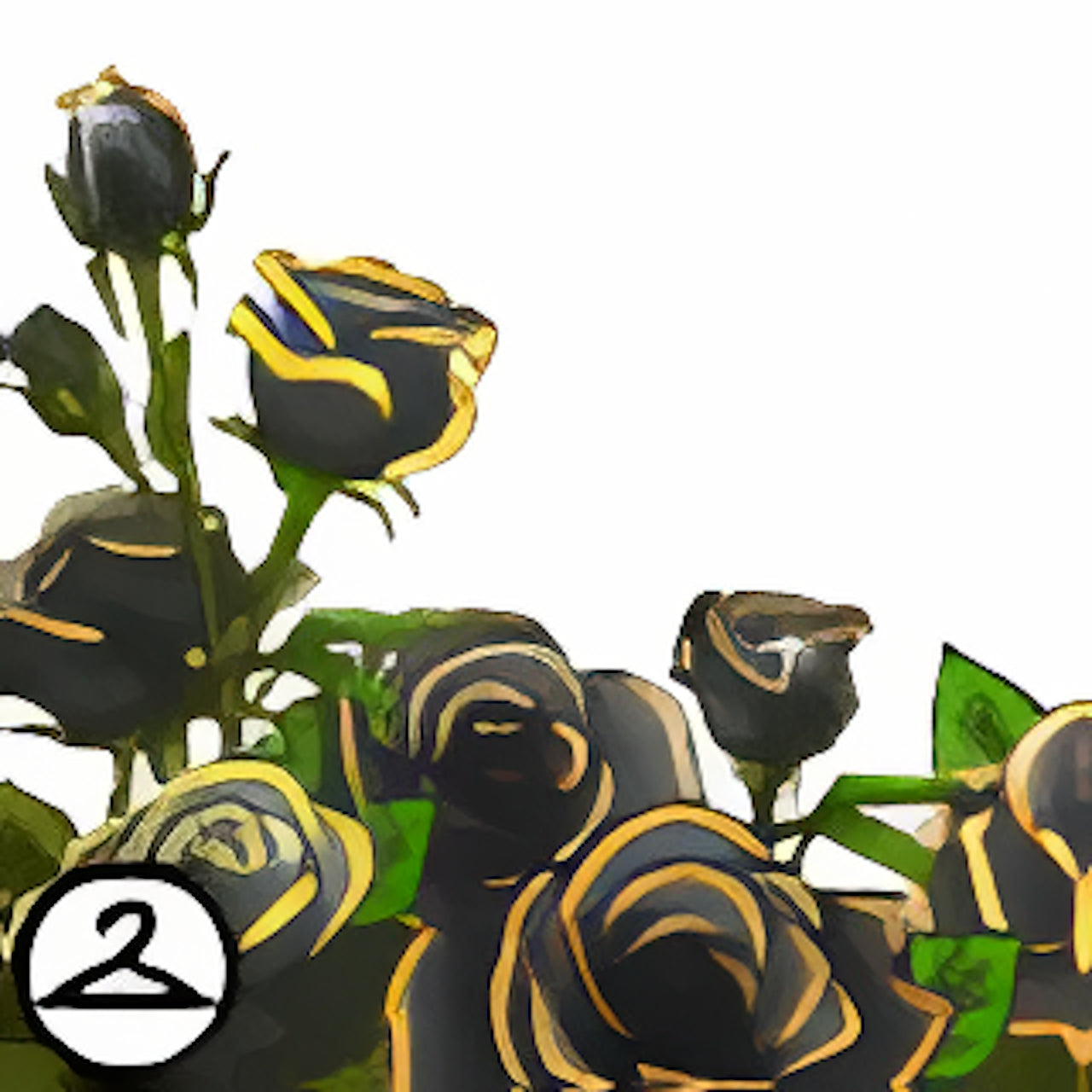 Dyeworks Black: Gold Trimmed Roses Foreground