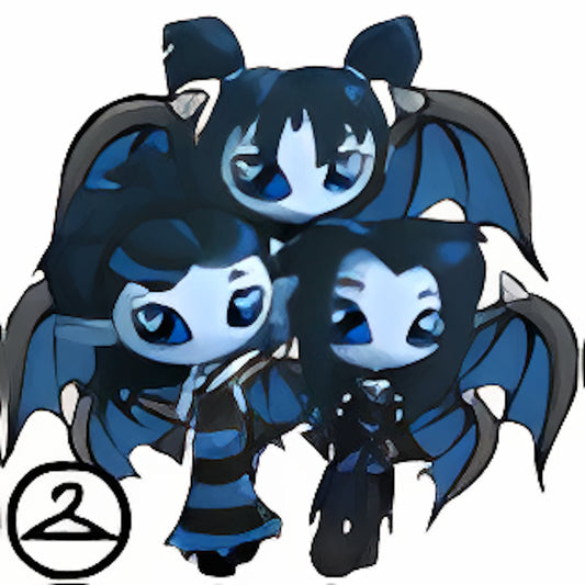 Floating Dark Faerie Sisters Doll
