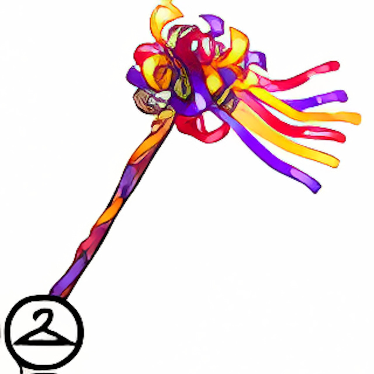 Satin Ribbon Wood Staff