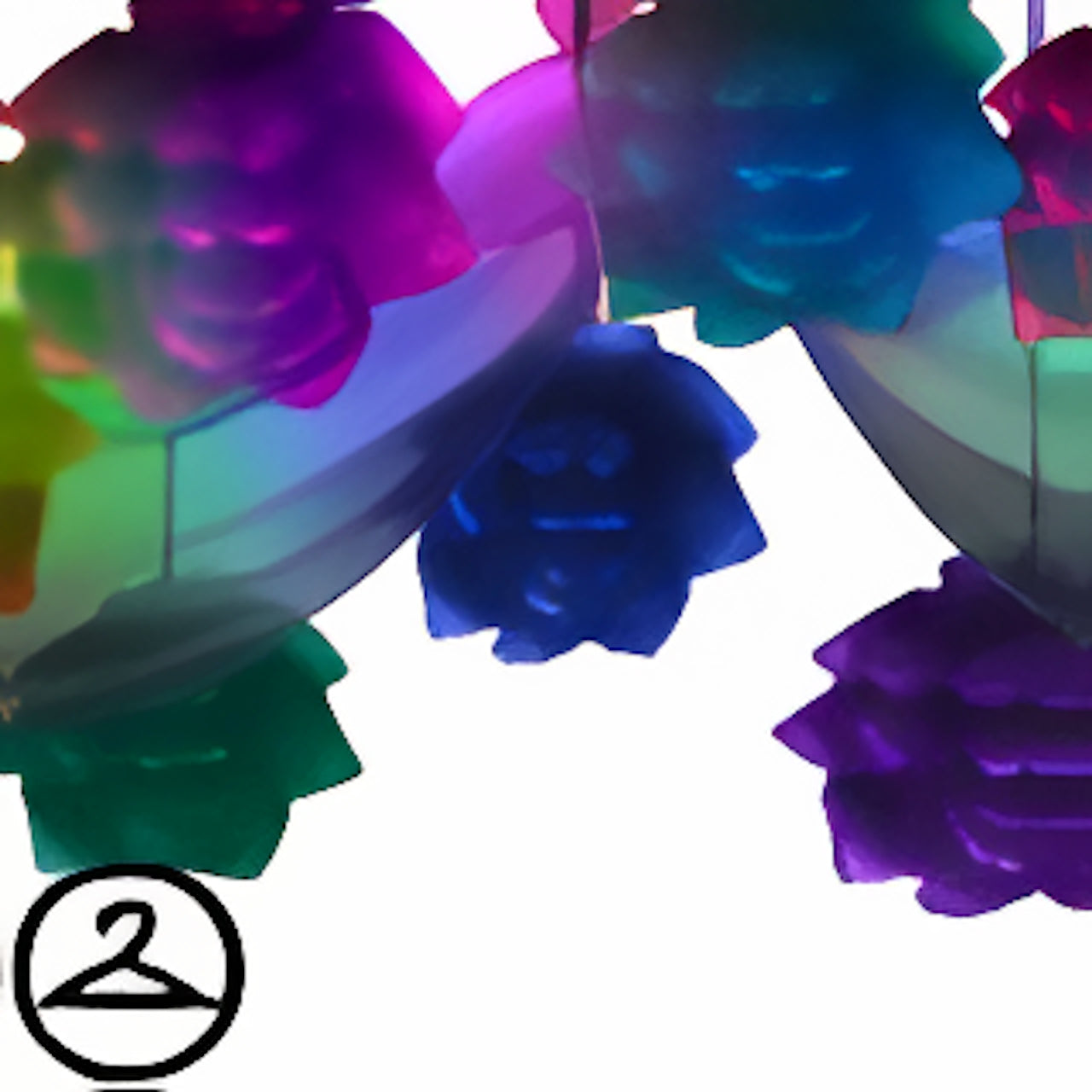 Dark Prismatic Flowers Garland