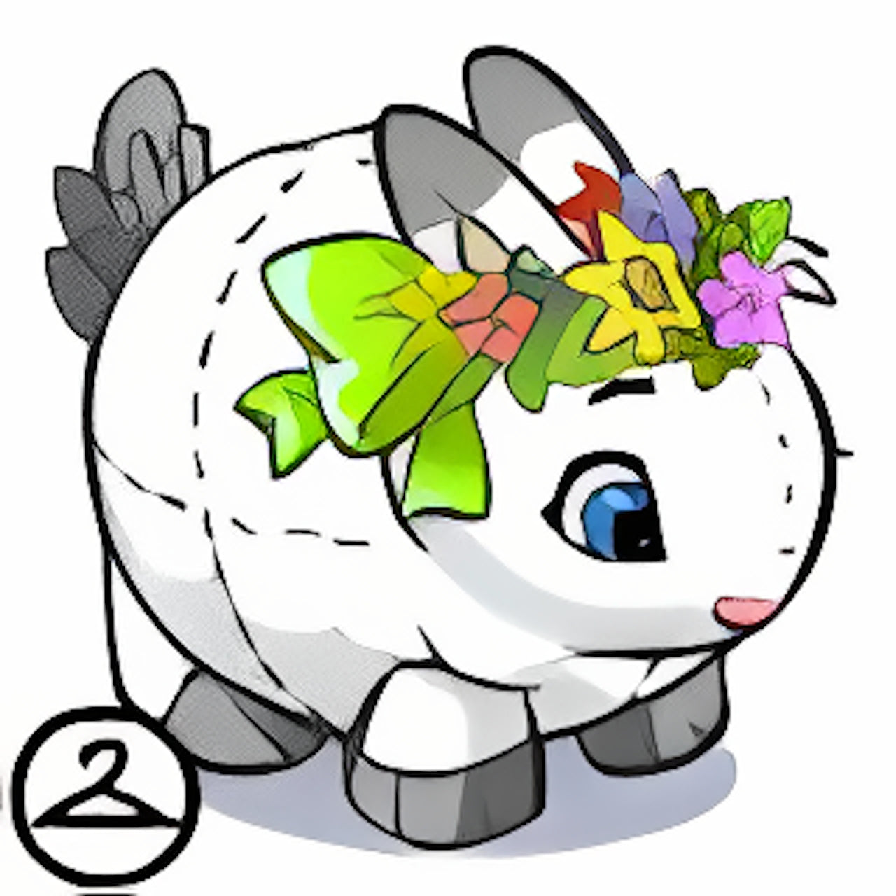 Baby Overstuffed Spring Snowbunny Handheld Plushie