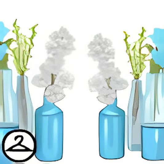 Dyeworks Blue: Rose Gold Vases with Flowers