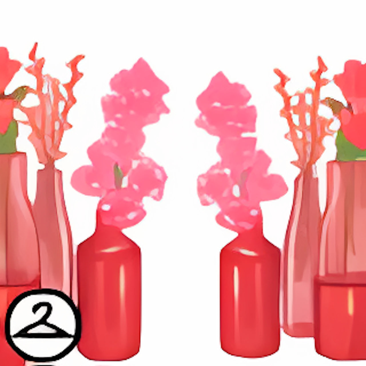 Dyeworks Red: Rose Gold Vases with Flowers