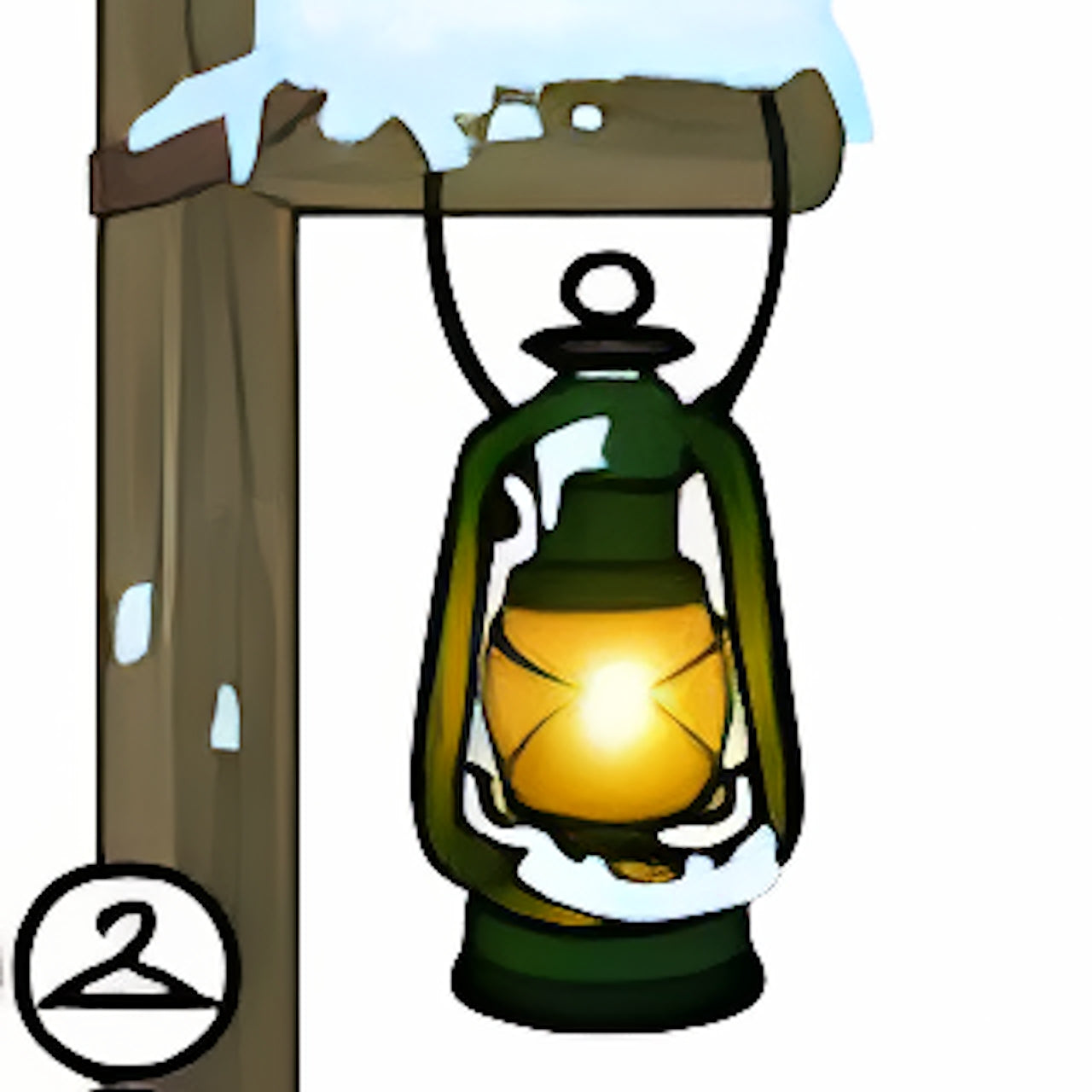 Rustic Snowy Lamp Post
