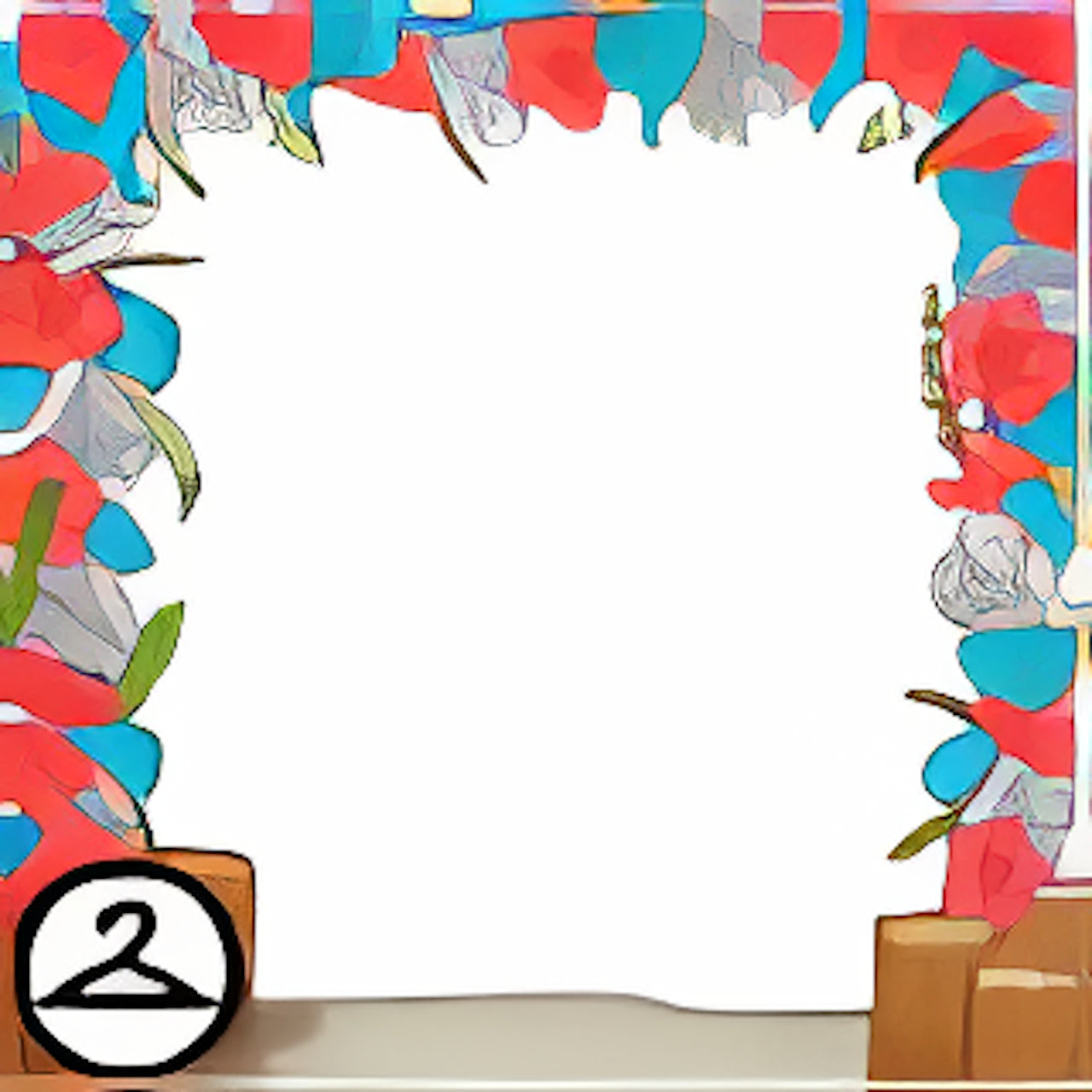 Rustic Arbor with Flowers Frame