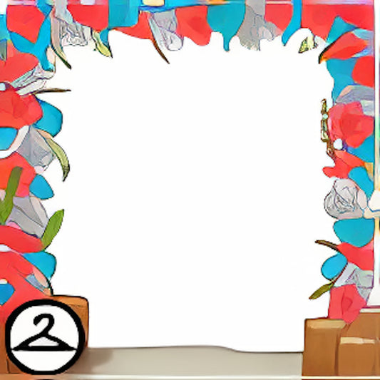 Rustic Arbor with Flowers Frame