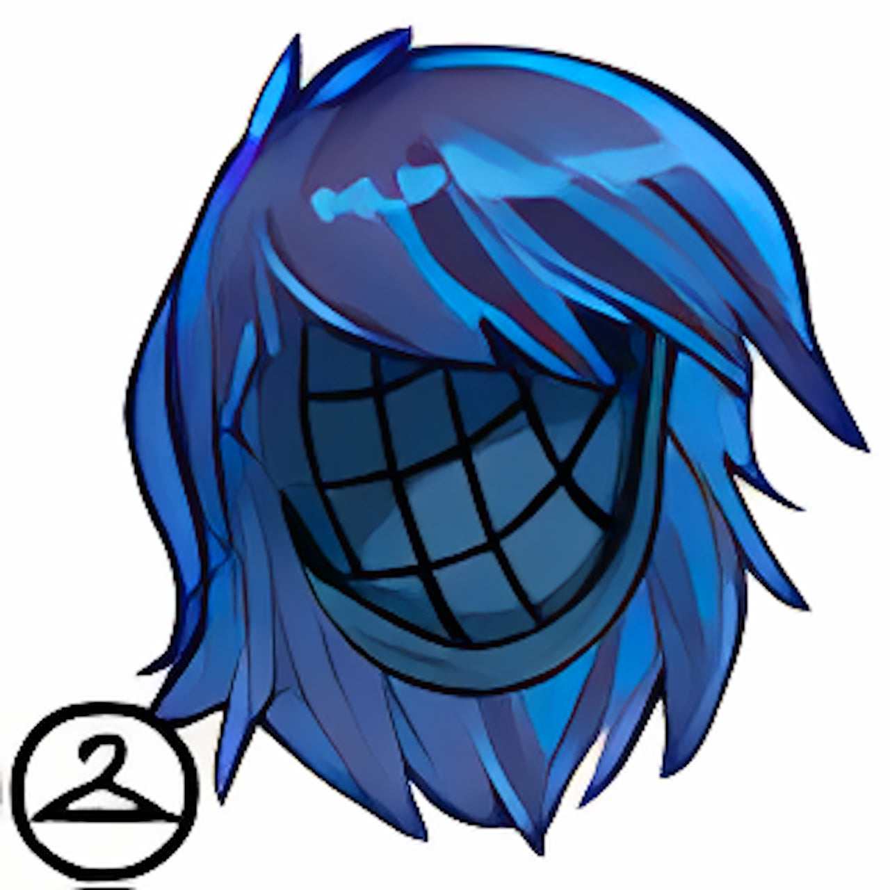 Dyeworks Blue: Mutant Stylish Jet Black Wig