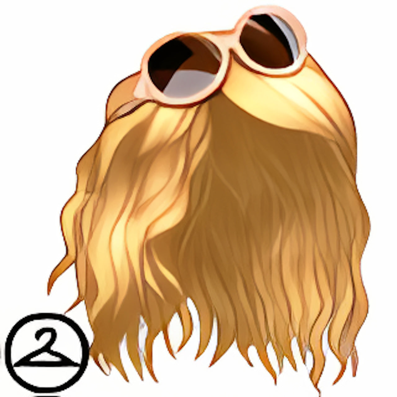 Beach Hair with Sunglasses Wig