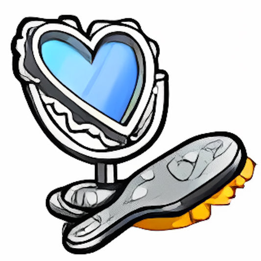 Fancy Silver Brush with Heart Mirror