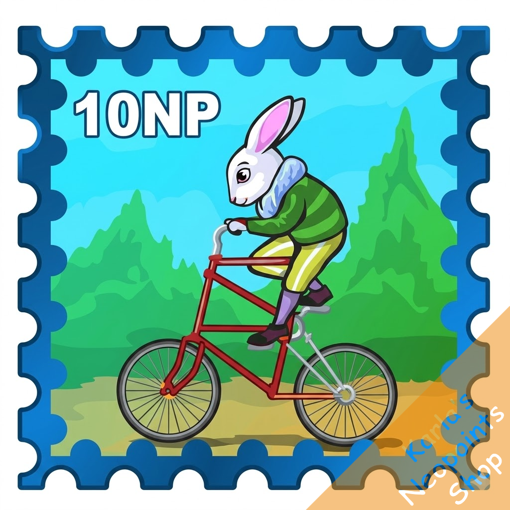 Cybunny on a Cycle Stamp