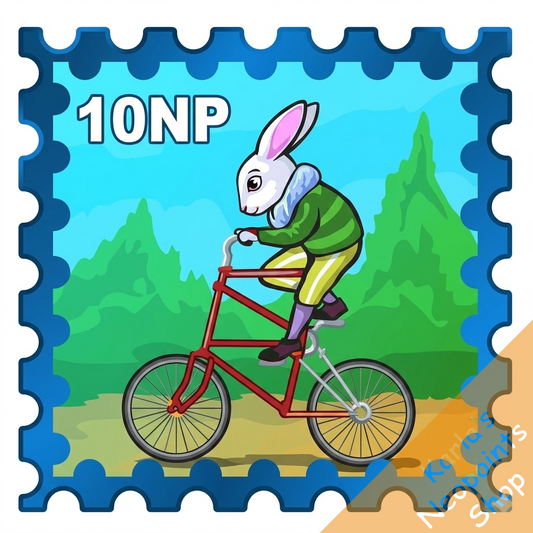 Cybunny on a Cycle Stamp