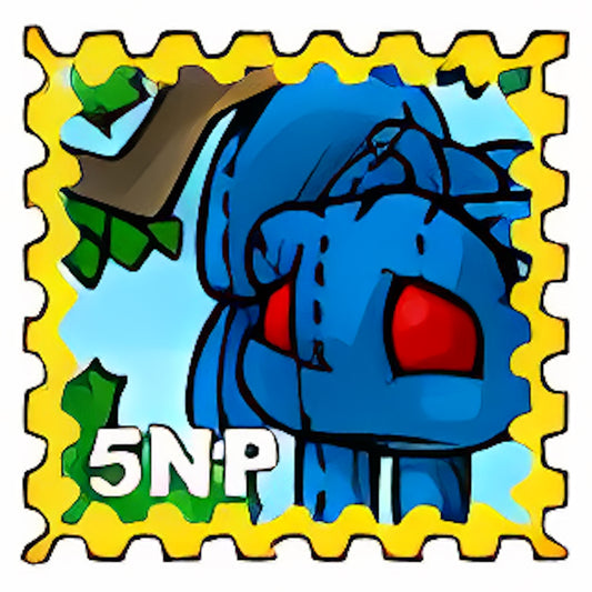 The Discarded Magical Blue Grundo Plushie of Prosperity Stamp 