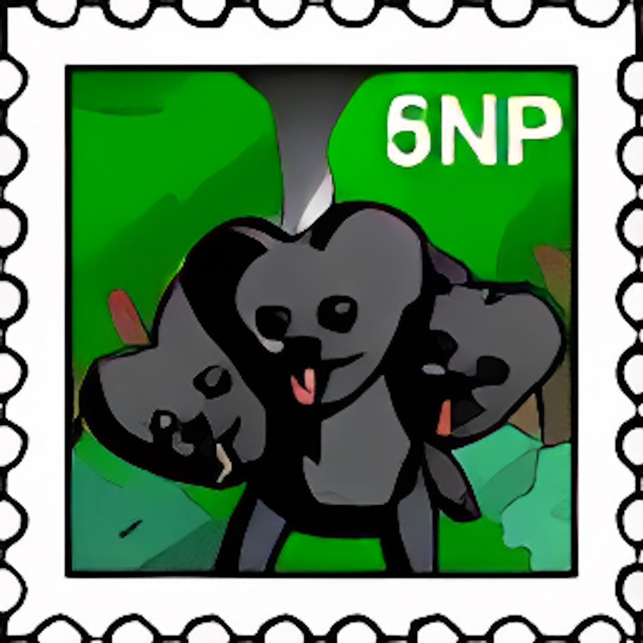 Black Bearog Stamp