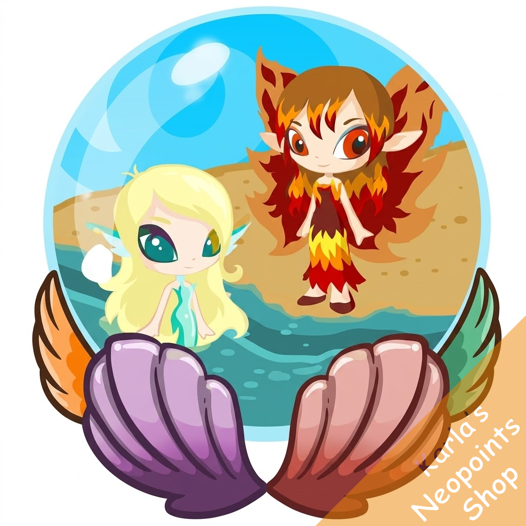 Luxury Beach Scene Faerie Snowglobe